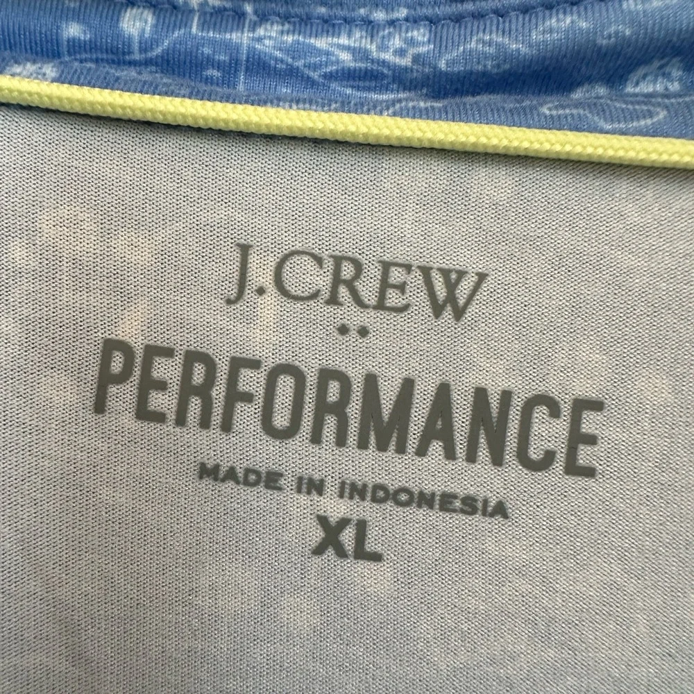 J.Crew Mens Printed‎ performance polo shirt blue white size XL